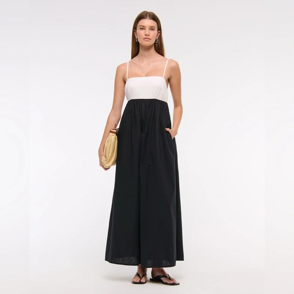 NWT A&F Tie-Back Babydoll Maxi Dress